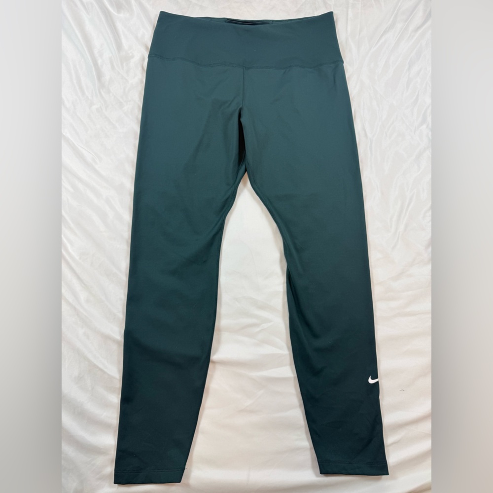 Nike Dri-Fit Leggings Women's XL Dark Green High Rise Athletic Gym Pants